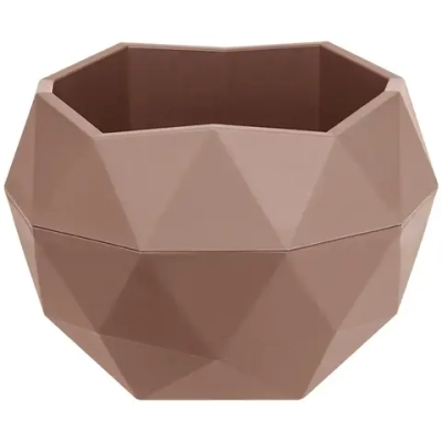 Кашпо для цветов пластиковое 0,45л d-12,3см «Топаз» Фраппе