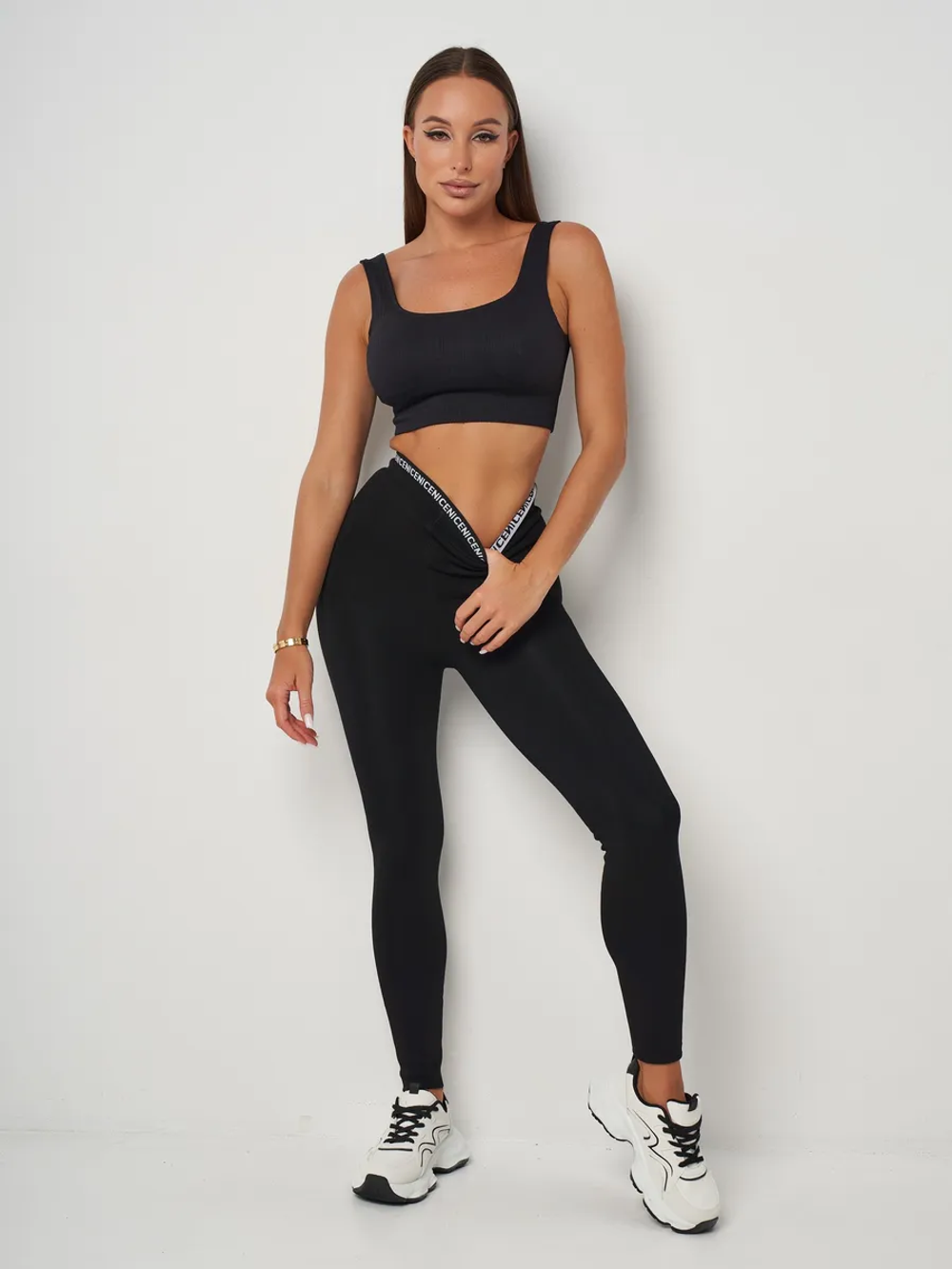 Леггинсы с мехом на резинке теплые бесшовные