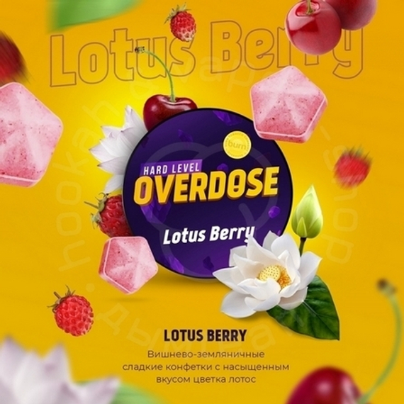 Табак для кальяна Overdose Lotus Berry (Лотос, Вишня, Земляника), 25 гр.