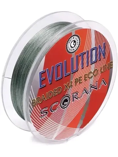 Леска плетеная Scorana EVOLUTION 135м зеленая 0,12мм EVOx4-135G-12
