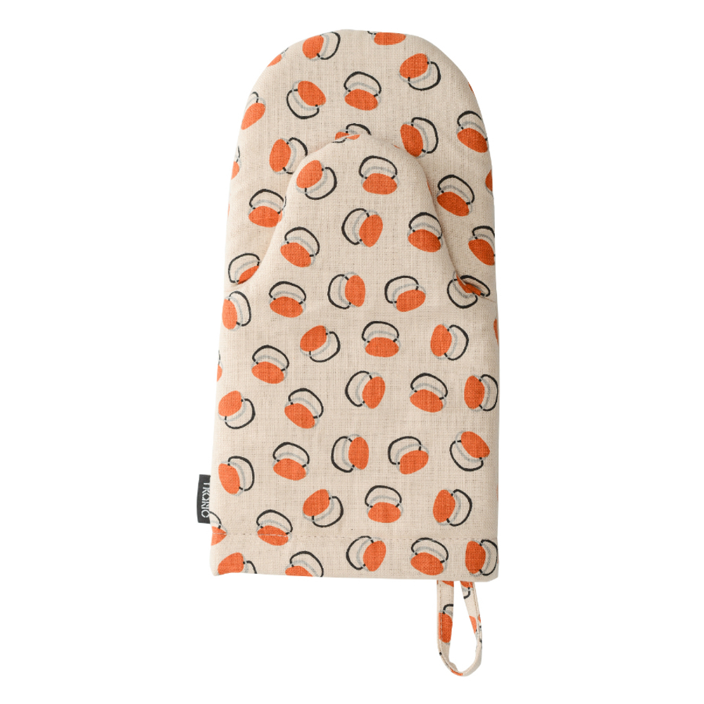 Варежка-прихватка из хлопка с графичным принтом Ягоды Russian North 31х15 Tkano