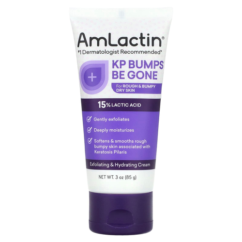 AmLactin, KP Bumps Be Gone, отшелушивающий и увлажняющий крем, 85 г (3 унции)