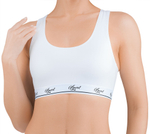 Хлопковый бюстгальтер-топ в спортивном стиле (Размер: S) (Цвет: черный)