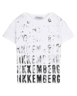 Футболка BIKKEMBERGS Белый/Термопринт: черные надписи-логотипы Мальчик