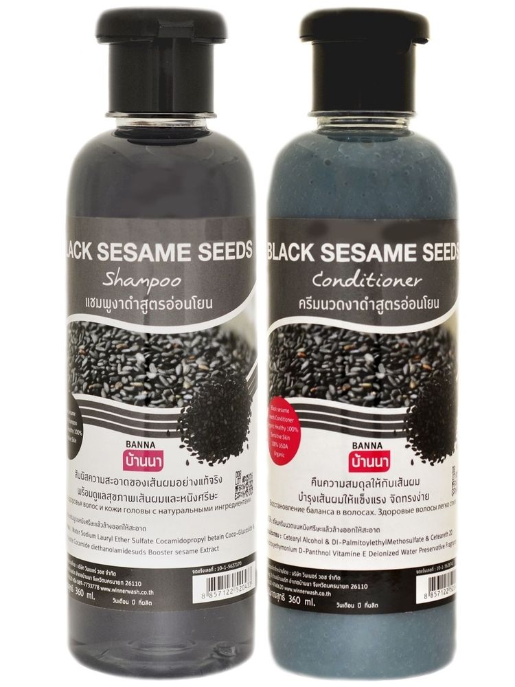 Набор: Шампунь и кондиционер для волос Banna Black Sesame Seed Черный кунжут 2 х 360 мл = 720 мл