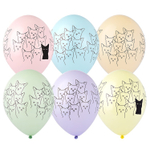 Шар латексный 35см Котики серьезные (Ассорти)