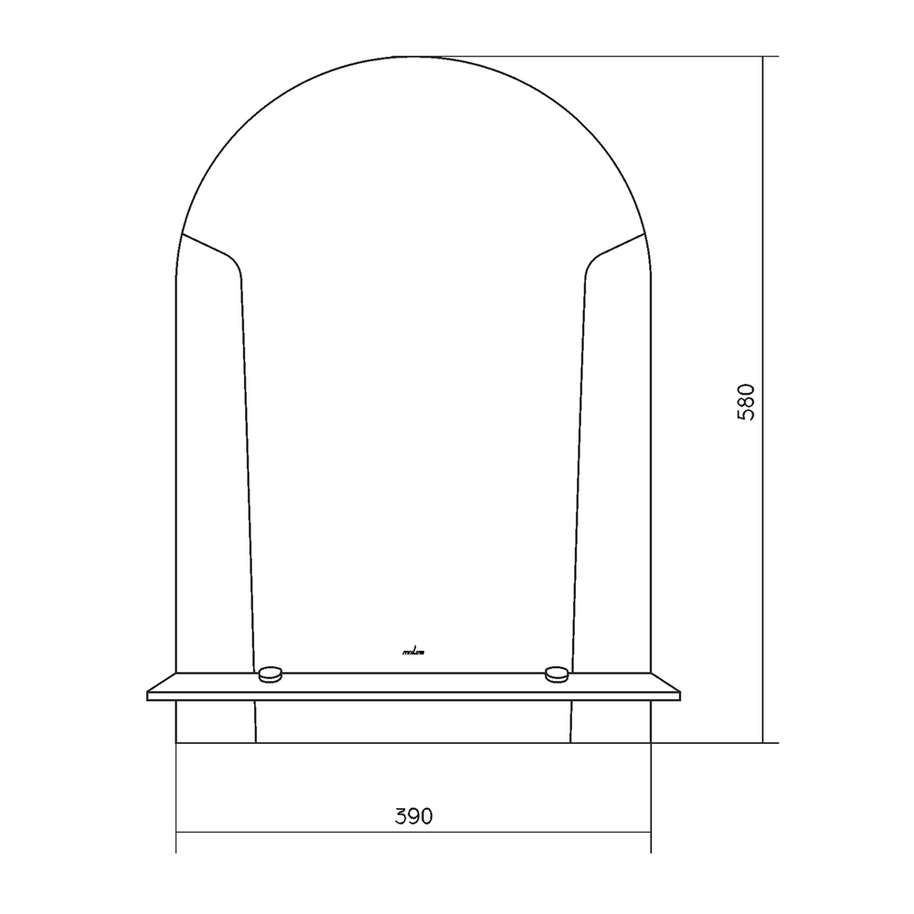 Зеркало MIXLINE "Эхо" 390*580 (ШВ) с полкой (К)