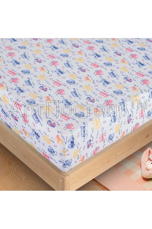 Простынь на резинке Машинки