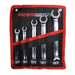 Набор ключей разрезных 5 пр. (8x10,9x11,12x13,14x17,18x19мм), на полотне PATRON P-5058P