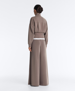 OYSHO Брюки с широкими штанинами и корсетным поясом, серо-коричневый