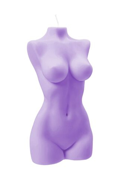 Фиолетовая интерьерная свеча в форме женского торса - 850 гр. (Цвет: фиолетовый)