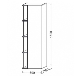 Подвесная колонна Jacob Delafon Terrace 150x50 EB1179D-G1C правый схема