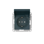 ATLASDESIGN РОЗЕТКА с заземлением со шторками с крышкой,16А,IP20, мех.,быстрозажим. клем., ИЗУМРУД