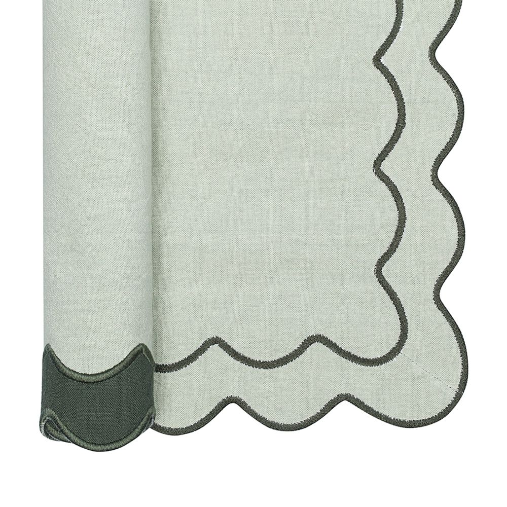 Салфетка под приборы с контрастным кантом зеленого цвета из коллекции Trendy Ruffles, 35х45 см