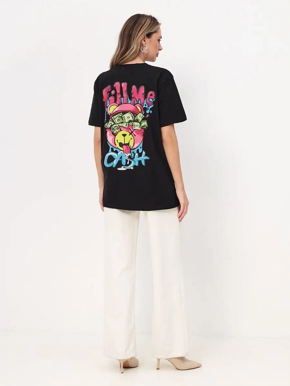 Футболка с принтом на спине мужская женская подростковая