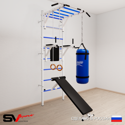 Шведская стенка Sv Sport 5512 (Турник рукоход/Брусья/Скамья/Кольца/Цепь/Мешок 22кг)