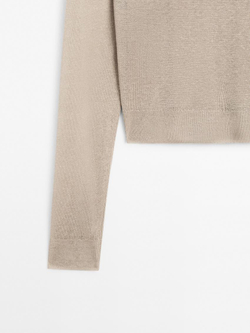 Massimo Dutti Свитер из 100% льняной ткани, дымчатый