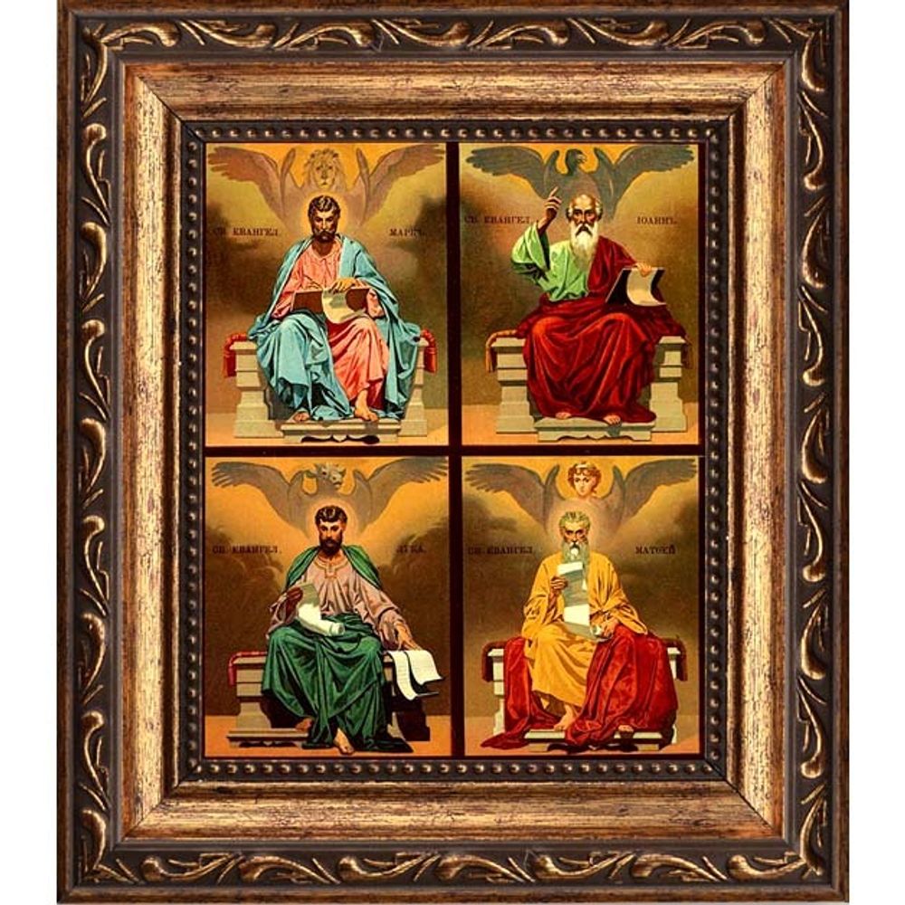 Четыре Евангелиста: Марк, Иоанн, Лука и Матфей. Икона на холсте.