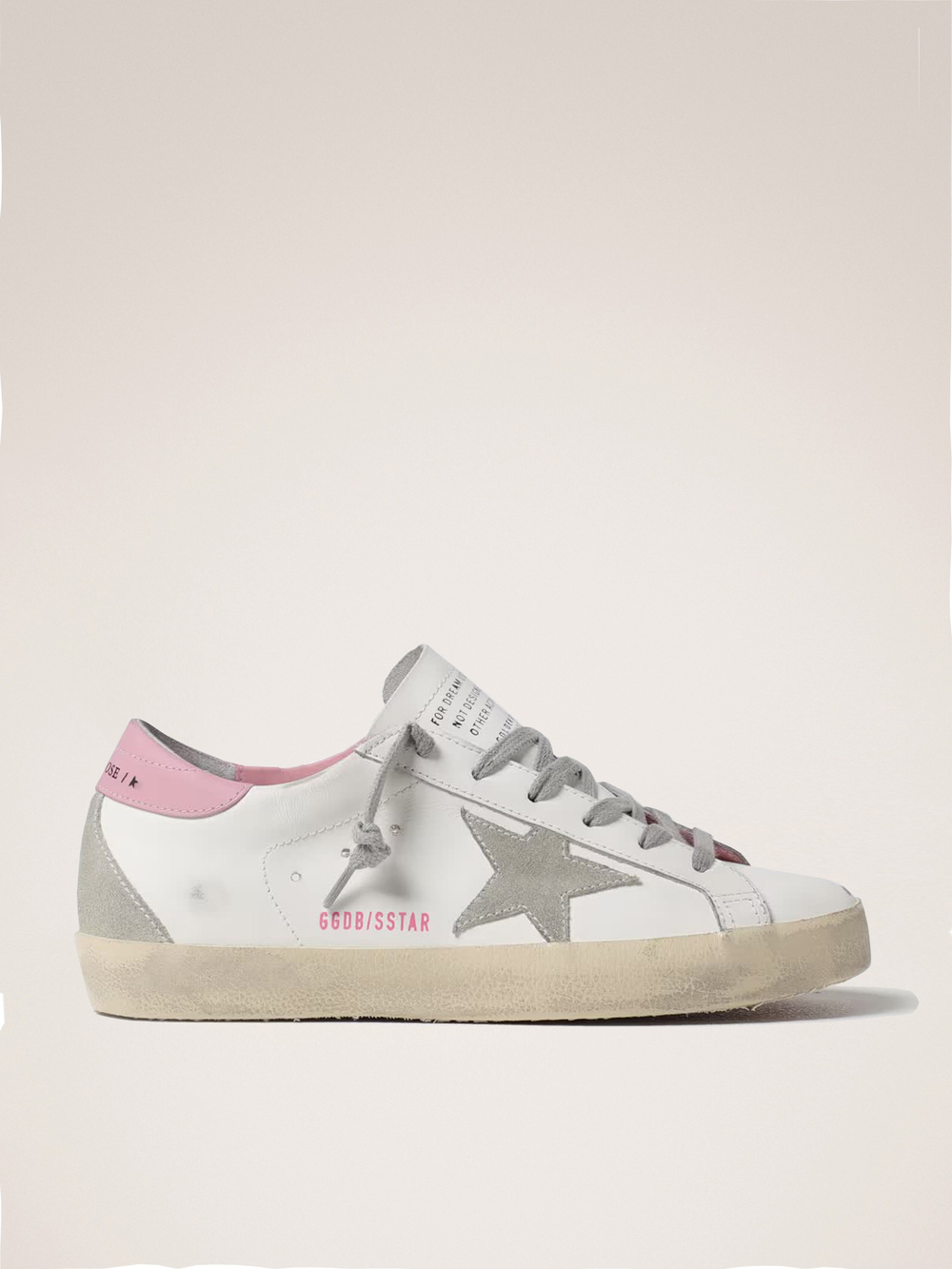 Super Star with suede star and pink heel tab