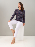 Лонгслив ЛНкл-081/синий-краснаяветочка