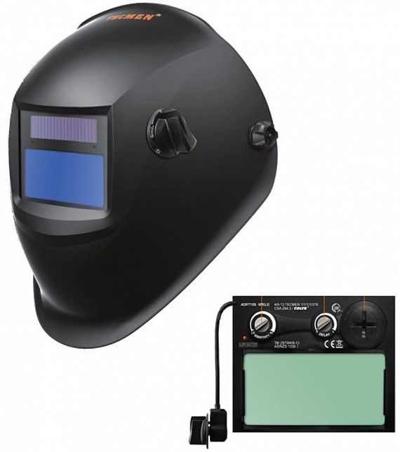 Маска сварщика Tecmen ADF - 715S 9-13 TM15 чёрная