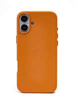 Кожаный чехол Leather Case на iPhone 16 Plus, Светло Коричневый