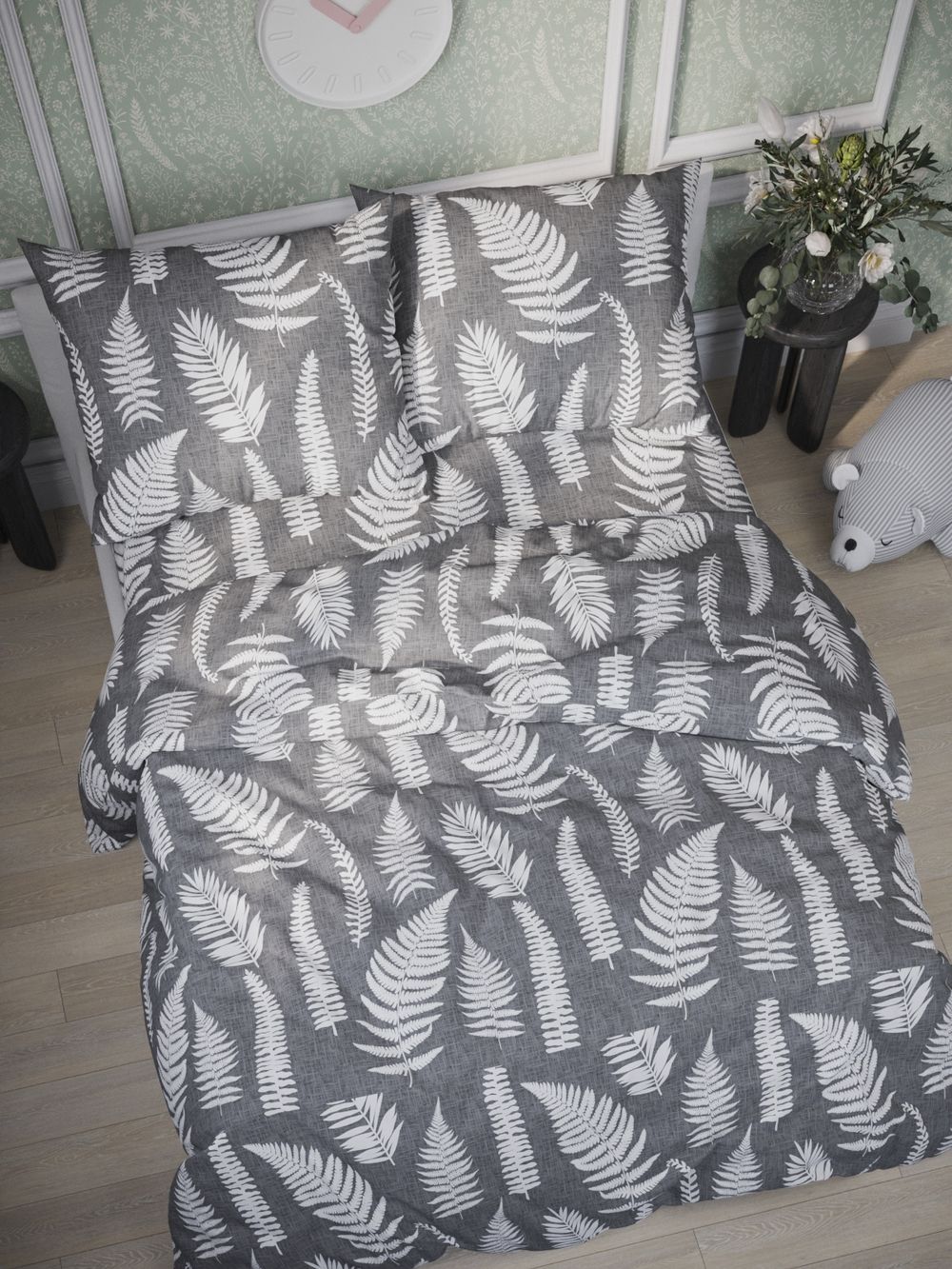 Простынь на резинке Сказка "Папортник" 140х200 см