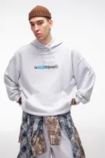 Купить Худи Kraizy Stripes Logo серый меланж Худи Kraizy Stripes Logo серый меланж