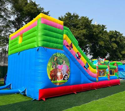 Коммерческий надувной батут «Звериная команда», 9х5х5 м