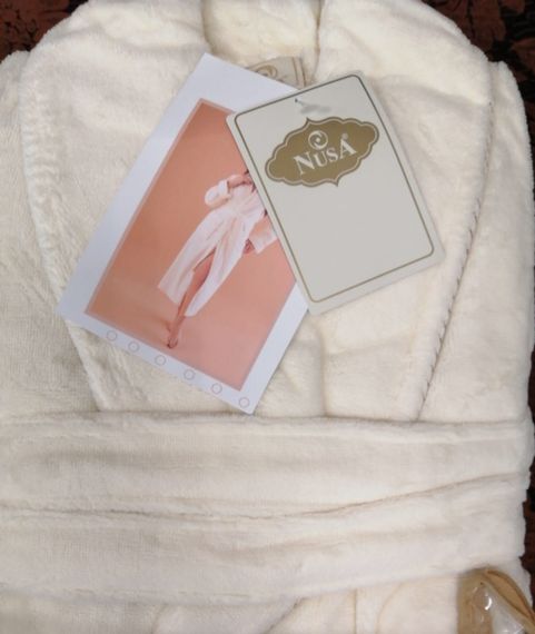 Халат женский махровый 6895 крем NUSA