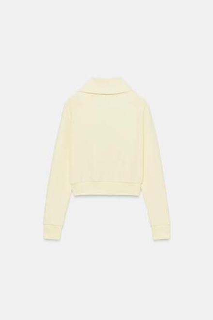ZARA ТОЛСТОВКА ИЗ ФЛИСА НА МОЛНИИ, ЖЕЛТЫЙ