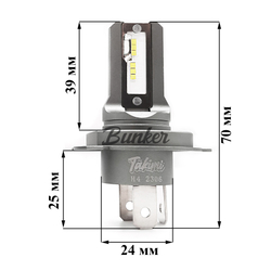 Светодиодные автомобильные LED лампы TaKiMi Comfy H4 6000K 12V