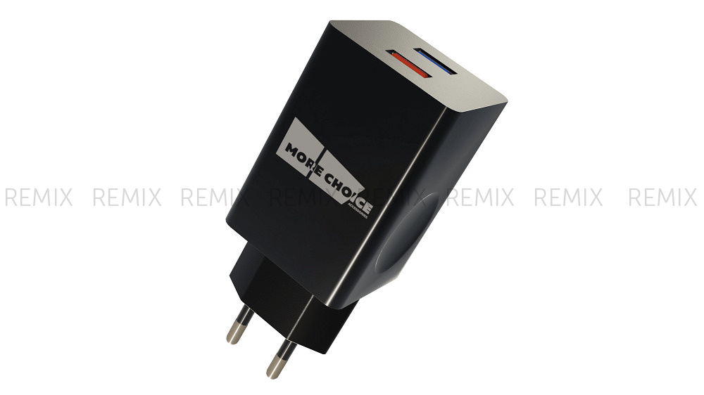 СЗУ  Smart 2USB 3.0A QC3.0 быстрая зарядка для Lighting 8-pin More choice NC55QCi (Black)