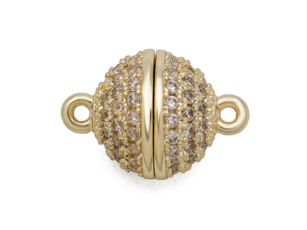 Застежка магнитная "Шар" со стразами, 10мм