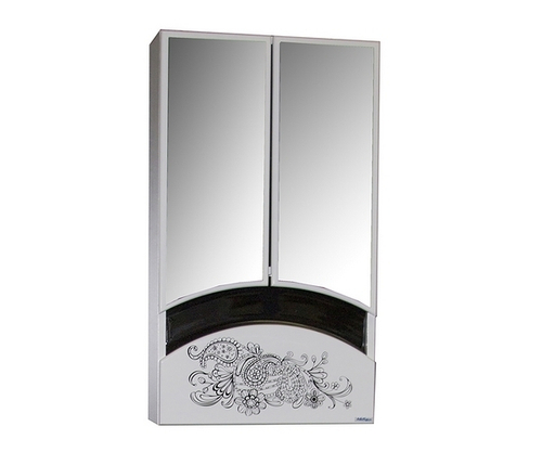 Зеркальный шкаф "РАДУГА-46" ЦВЕТЫ белый без подсветки