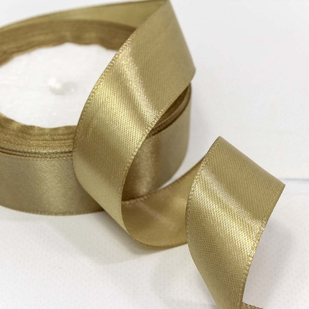 Лента Атласная 2,5см х 28м Сатин (Бронзовый)