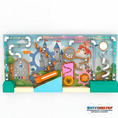 Интерактивная стена для игровой комнаты «Путь Рыцаря», 3,66×0,5×2,44 м