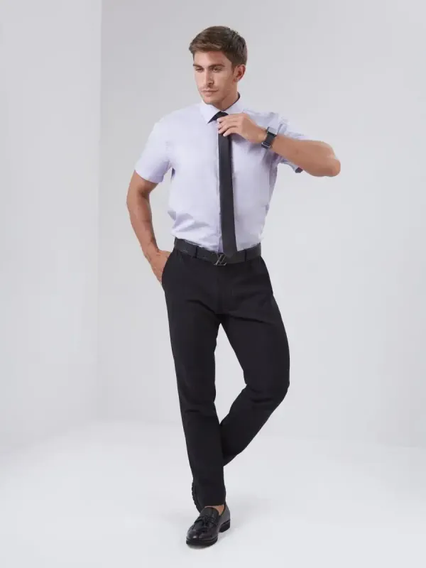 Рубашка приталенная SLIM FIT с коротким рукавом, лавандовая