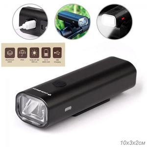 Фонарь передний COMIRON "FLASH" CREE XPG, 400lm, 2500 mAh, Type-C