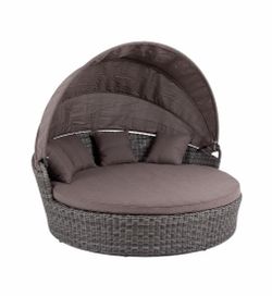 "Стильяно" плетеная кровать круглая, цвет графит