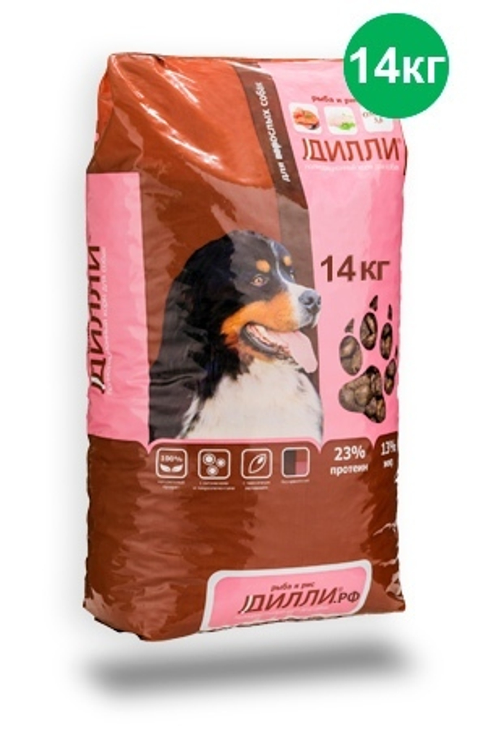 Дилли корм сухой для собак рыба с рисом