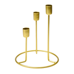 Металлический подсвечник, Д155 Ш155 В200, золотой