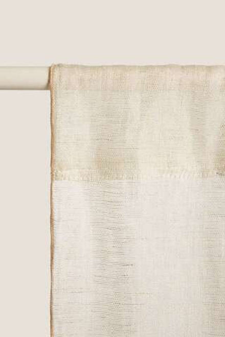 ZARA HOME XL ЛЬНЯНАЯ ЗАНАВЕСКА, СВЕТЛО-БЕЖЕВЫЙ