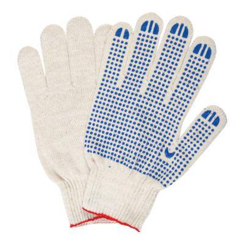 Перчатки с ПВХ 5-ти нитка 7,5 класс "Точка" х/б (10 шт.)