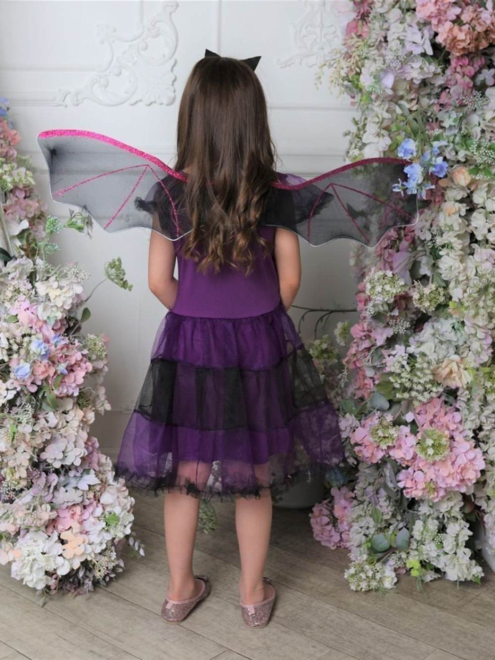 Костюм летучей мыши на Хэллоуин с крыльями и ободком