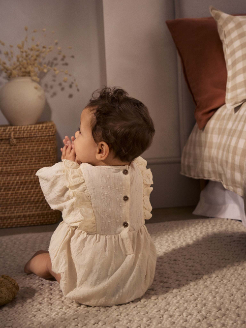 Боди с длинным рукавом для девочки Next AA8-202, Кремовый