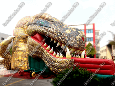 Коммерческий надувной батут "Клыкастый динозавр", 11*9*8 м