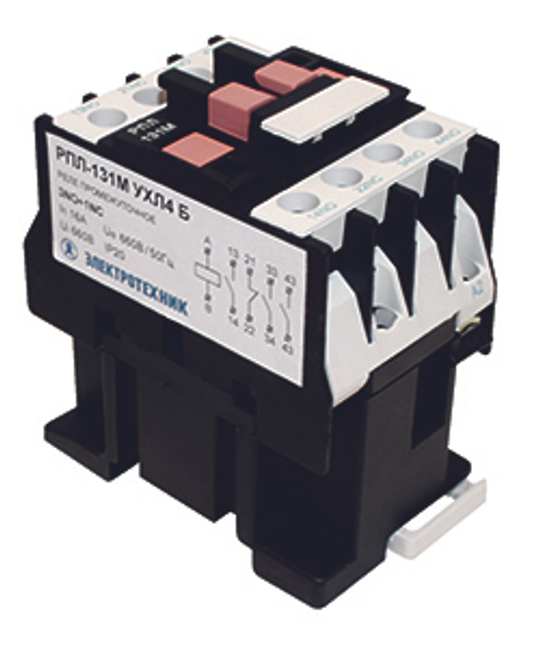 Реле промежуточное РПЛ-122М УХЛ4 Б, 110В/50Гц, 2з+2р, 16А, IP20 Электротехник ET547252