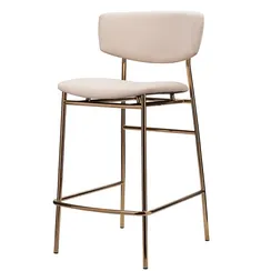 Полубарный стул Cado 67 см, кремовый велюр с золотыми ножками