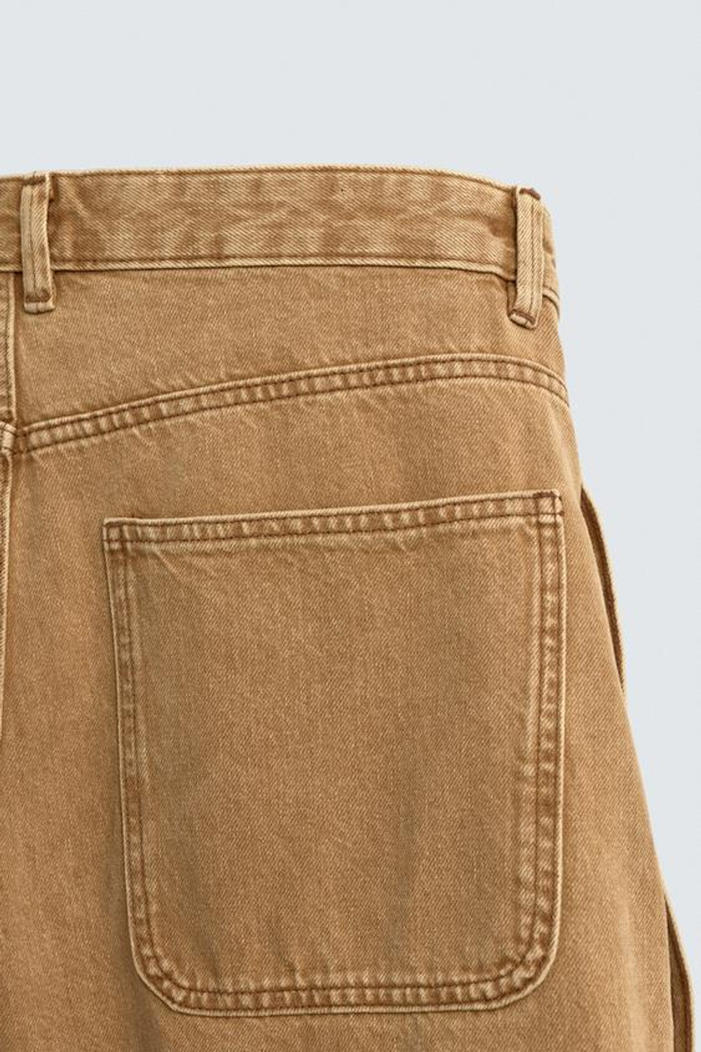 ZARA ШОРТЫ BAGGY FIT С ПУГОВИЦАМИ, РЫЖЕВАТО-КОРИЧНЕВЫЙ